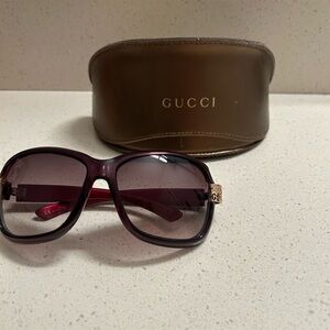 Gucci Plum Sunglasses with Gold Accents